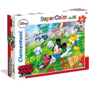 Afbeelding van Clementoni Supercolor Maxi puzzel Disney Mickey Mouse and friends voetbal - 24 grote stukjes