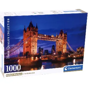 Afbeelding van Clementoni Legpuzzel - Londen Tower Bridge at Night - Puzzel 1000 stukjes - 70x50 cm - Voor Volwassenen en Kinderen vanaf 14 jaar