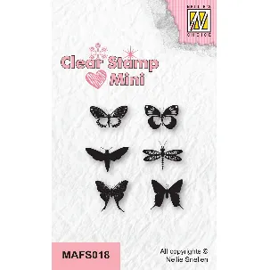 Afbeelding van MAFS018 - Nellie Snellen Clear Stamp Butterflies 2 - mini stempels vlinder - stempel klein small - vlinders