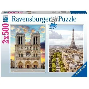 Afbeelding van Puzzel Ravensburger Paris & Notre Dame 2 x 500 Onderdelen