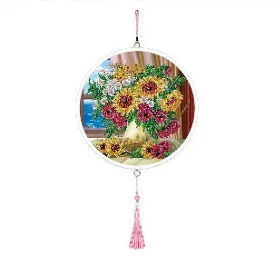 Afbeelding van Adorzy Diamond Painting Schilderij in Rond Frame – Raamhanger - Diamond Painting Volwassenen – Diamond Painting Volledig Pakket