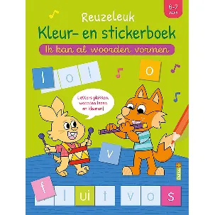 Afbeelding van Reuzeleuk kleur- en stickerboek - Ik kan al woorden vormen (6-7 j.)