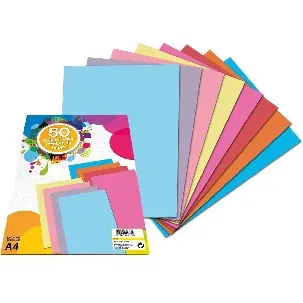 Afbeelding van Gekleurd papier Fluor | Formaat A4 | 40 vellen | 75 Gram | 5 verschillende kleuren | Papier | vouwen | Origami | Knutselpakket | voor kinderen