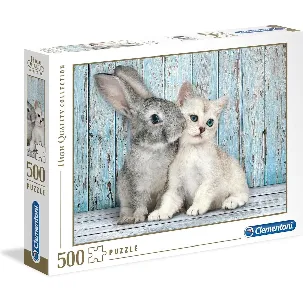 Afbeelding van Clementoni - Puzzel 500 Stukjes High Quality Collection, Cat & Bunny, Puzzel Voor Volwassenen en Kinderen, 14-99 jaar, 35004