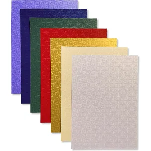 Afbeelding van 30 vel metallic gekleurd papier - A4 formaat - 21x29,7cm - Cardstock - 250 grams - metallic karton