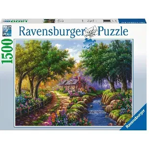 Afbeelding van Ravensburger puzzel Cottage bij de rivier - Legpuzzel - 1500 stukjes