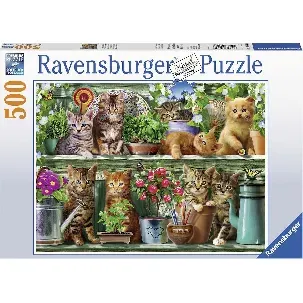 Afbeelding van Ravensburger puzzel Katjes in het rek - legpuzzel - 500 stukjes