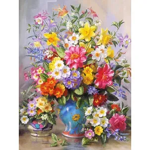 Afbeelding van Rubye® Diamond Painting Volwassenen - Diamond Painting Kinderen - Diamond Painting Pakket Volledig - Kleurrijke Bloemen - 30x40cm