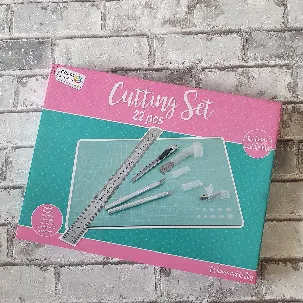 Afbeelding van Cutting set - snijset - 22 pcs - snijmat - hobbymesjes - lineaal