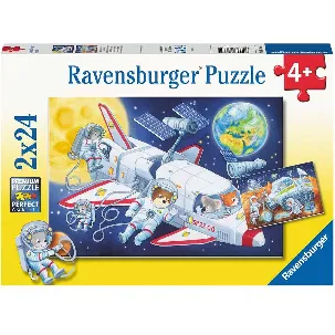 Afbeelding van Ravensburger puzzel Animals in Space - Legpuzzel - 2x24 stukjes