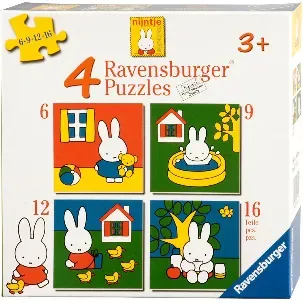 Afbeelding van Ravensburger nijntje. vier puzzels -6+9+12+16 stukjes - kinderpuzzel