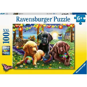 Afbeelding van Ravensburger puzzel Honden picknick - Legpuzzel - 100 stukjes