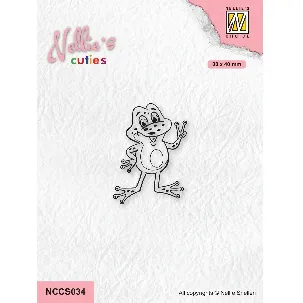 Afbeelding van NCCS034 - Nellie Snellen Clear Stamp Frog 4 - stempel clearstamp kikker "peace" - beterschap