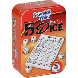 Afbeelding van 999 Games Schmidt 5 Dice dobbelspel in blik