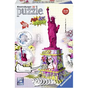 Afbeelding van Ravensburger Statue of Liberty Pop Art - 3D Puzzel gebouw van 108 stukjes