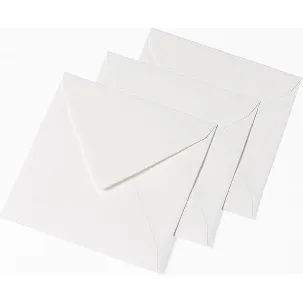 Afbeelding van 50 Luxe vierkante enveloppen - 15x15cm - Wit - 110grams