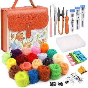 Afbeelding van BOTC Naaldvilten - Starterset - Incl. Tools en doos - Needle felting - Pakket - Gekaarde wol - Viltnaalden