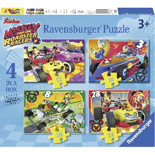 Afbeelding van Ravensburger puzzel Mickey and the Roadster racers - Vier puzzels 12+16+20+24 stukjes - kinderpuzzel