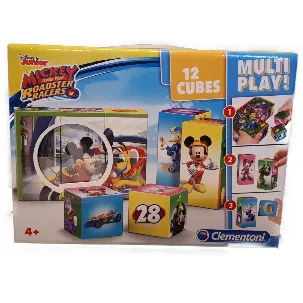 Afbeelding van Disney Junior - Blokken puzzel - Mickey Mouse - Donald Duck - Pluto - Goofy - Minnie Mouse - Katrien Duck - Mickey and the Roadster Racers - 12 Blokken - Verjaardag Cadeau Tip !!