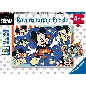 Afbeelding van Ravensburger puzzel Mickey Mouse - Twee puzzels - 24 stukjes - kinderpuzzel