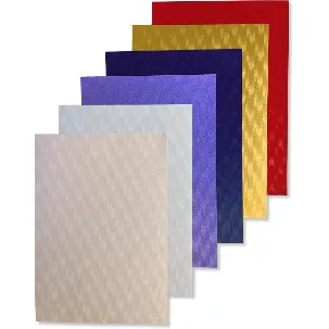 Afbeelding van 30 vel metallic gekleurd papier - A4 formaat - 21x29,7cm - Cardstock - 250 grams - metallic karton