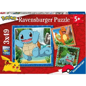 Afbeelding van Ravensburger puzzel Pokémon - Legpuzzel - Drie puzzels - 49 stukjes - kinderpuzzel