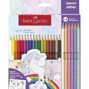 Afbeelding van Faber-Castell kleurpotlood - Unicorn - zeskantig - 24 stuks in karton etui - FC-111221