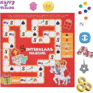 Afbeelding van Happy Trendz® Fidget Sinterklaas pakjesspel - Pakjesavond - Bordspel - inclusief 10 cadeau zakjes om zelf te vullen maar u ontvangt ook 10 verschillende fidgets - geef elkaar een cadeau