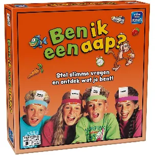 Afbeelding van Ben ik een Aap - King - Familiespel - Raadspel met Hoofdbanden en Kaarten