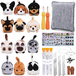 Afbeelding van BOTC Naaldvilten - 45-Delig Starterset - Incl. Tools - Needle felting - Pakket - Gekaarde wol - Viltnaalden