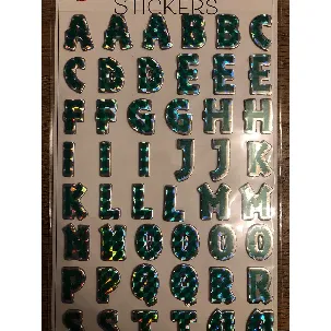 Afbeelding van Stickers Alfabet groen 36 letterstickers (per vel) +- 2 cm hoog en +- 2 cm lang