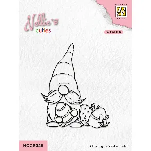 Afbeelding van NCCS046 Nellie Snellen Nellie's Cuties Clearstamp Easter Gnom - stempel dwerg met eieren