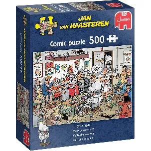 Afbeelding van Jan van Haasteren - Wie is de volgende? - 500 stukjes puzzel - Legpuzzel