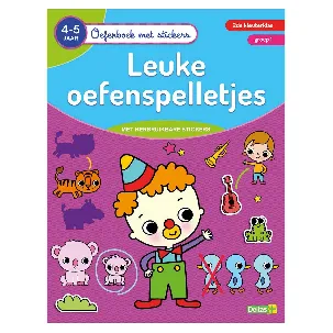 Afbeelding van Oefenboek met stickers - Leuke oefenspelletjes 4-5 jaar groep 1