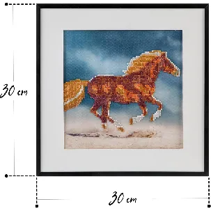 Afbeelding van Diamond painting | Paard | Afmeting: 30 x 30 CM | Inclusief diamond painting pen | Diamond painting volwassenen