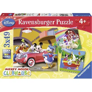 Afbeelding van Ravensburger puzzel Disney Mickey Mouse: Iedereen houdt van Mickey - 3x49 stukjes - kinderpuzzel