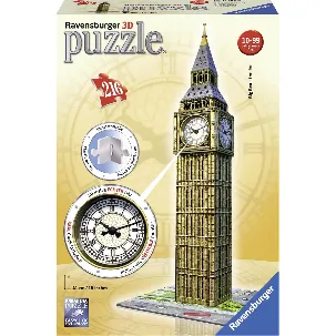 Afbeelding van Ravensburger Big Ben met klok- 3D puzzel gebouw van 216 stukjes