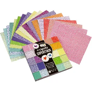 Afbeelding van XXL Pack Origami Papier | 180 vellen | Inclusief vouwvoorbeelden | Hobby en creatief voor kinderen en volwassenen | Craft Sensations