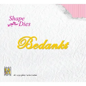 Afbeelding van SD049 Snijmal Nellie Snellen - Shape Die - tekst (Nederlands) - Bedankt -7.8 x 2 cm