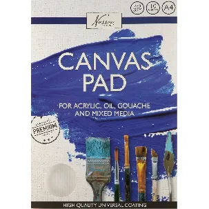 Afbeelding van Nassau Fine Art Professionele Schildersdoeken Set - Canvas Pad A4, 280g, 10 Sheets - Geschikt voor Acrylverf, Olieverf, Gouache en Mixed Media - Schilderen Voor Volwassenen en Kinderen