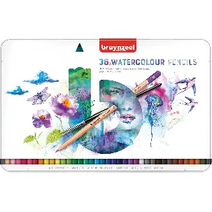 Afbeelding van Bruynzeel Expression aquarelpotloden blik 36