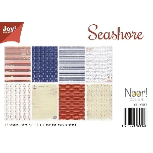 Afbeelding van Joy!Crafts Papierset A4 - 4x3 vellen - dubbelzijdig - 200 gr / Hobbypapier Zee thema om kaarten mee te maken, voor home deco, scrapbooking, naamkaartjes en voor vele andere mogelijkheden.