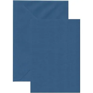 Afbeelding van 20 Gevouwen kaarten met Enveloppen - Donkerblauw - 220 grams papier - A6 / C6 - 148x105mm / 162x114mm