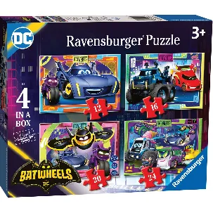 Afbeelding van Ravensburger Batwheels 4in1box puzzel - 12+16+20+24 stukjes - kinderpuzzel