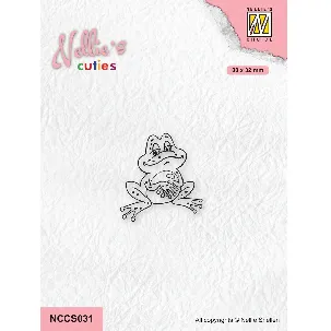 Afbeelding van NCCS031 - Nellie Snellen - Clear Stamp Frog - kikker zittend lief - beterschap - get well soon - stempel