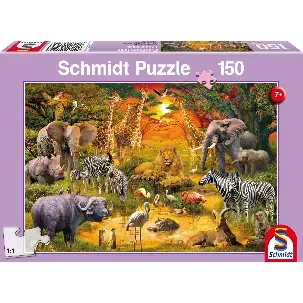 Afbeelding van Schmidt Legpuzzel Dieren In Afrika Junior Karton 150 Stukjes