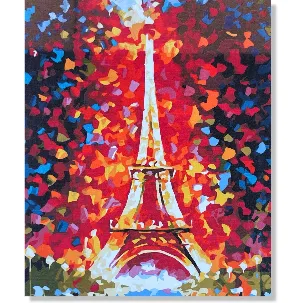 Afbeelding van Cards & Crafts Eiffeltoren Parijs Schilderen Op Nummer met Frame 40x50cm - Painting by Numer - DIY schilder pakket