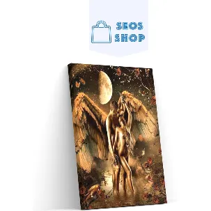 Afbeelding van SEOS Shop ® Diamond Painting Volwassenen - Diamond Painting Kinderen - Diamond Painting Pakket Volledig - Bronzen man en vrouw koppel - 30x40 cm