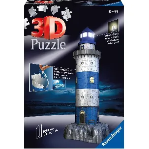 Afbeelding van Ravensburger Vuurtoren Night Edition- 3D puzzel gebouw - 216 stukjes