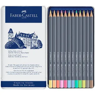 Afbeelding van Faber-Castell aquarelpotlood -Goldfaber - blik 12 stuks - Pastel - FC-114622